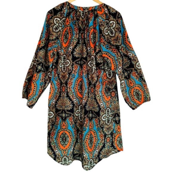 Ellis & Dewey Black Label Mandala Long Sleeve Midi Dress - Size M - Picture 4 of 6